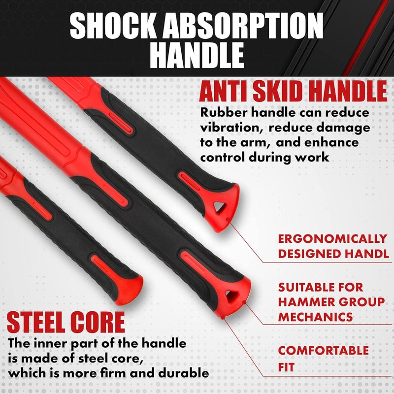 ct 6-Piece Hammer Set, Fiberglass Handle & Mallet Set, Metal Working | Garage Home Kit | Mechanic Tools | Sledge Hammer | blacksmith Hammer | Ball Peen Hammers | Hand Tools - Image 2